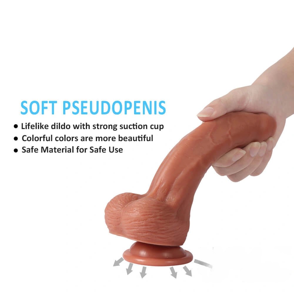 Tan uncut suction cup dildo, photo 6