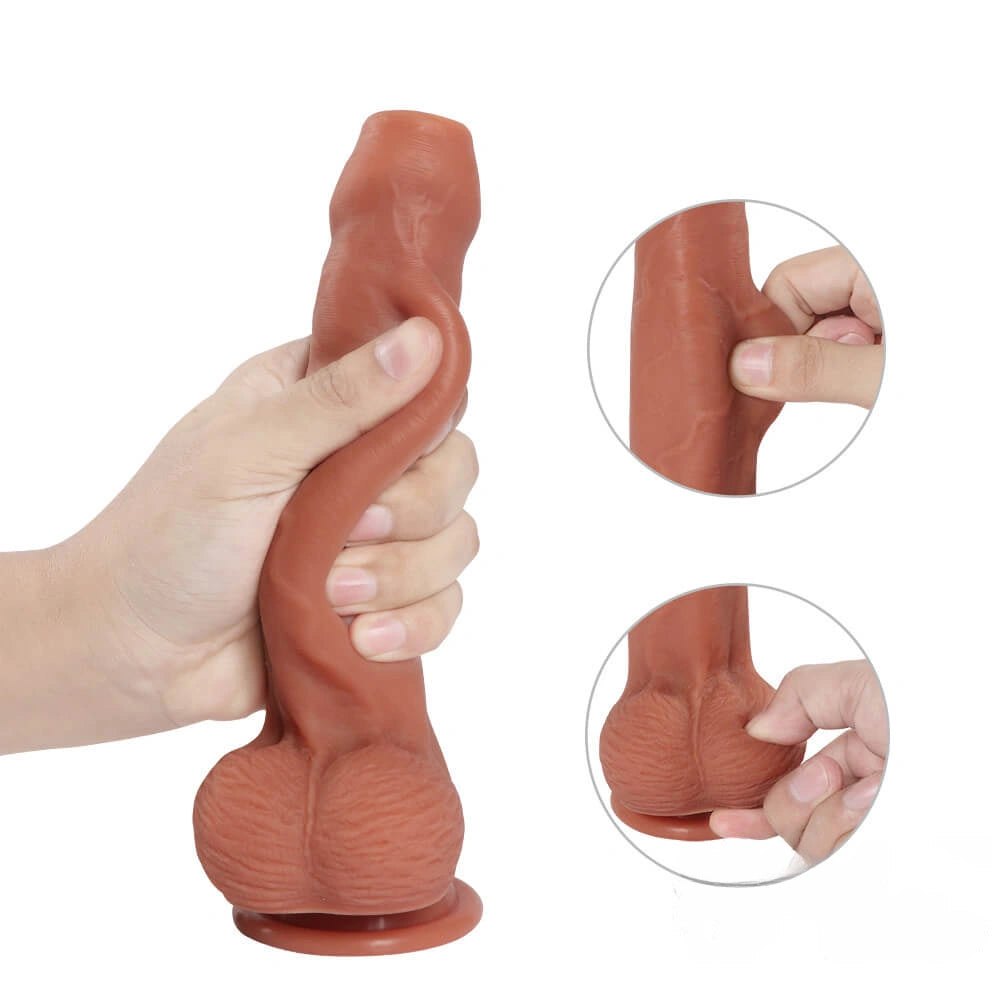 Tan uncut suction cup dildo, photo 9