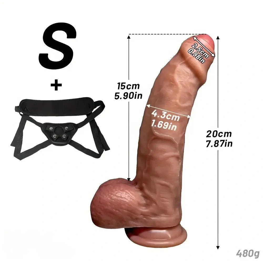 Uncut foreskin silicone strap-on dildo, photo 13