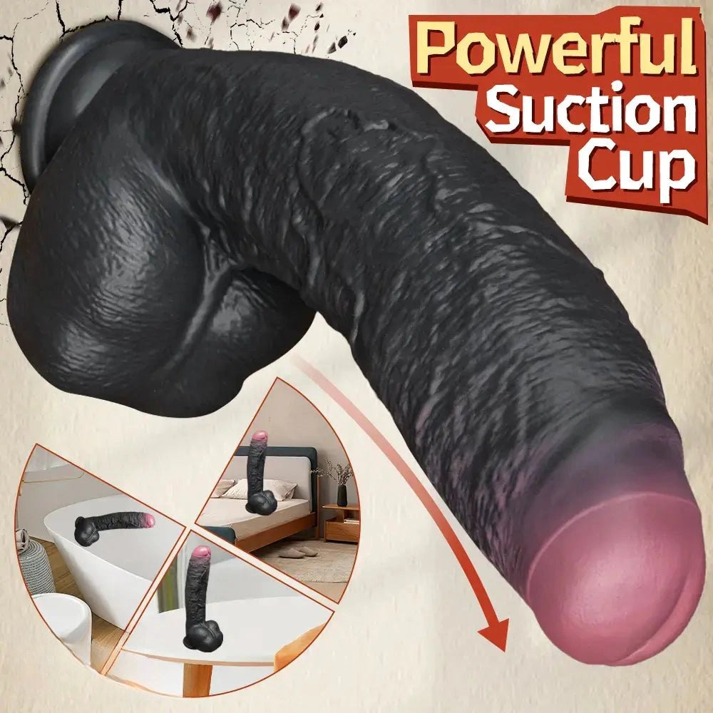 Black silicone foreskin strap-on dildo, photo 11