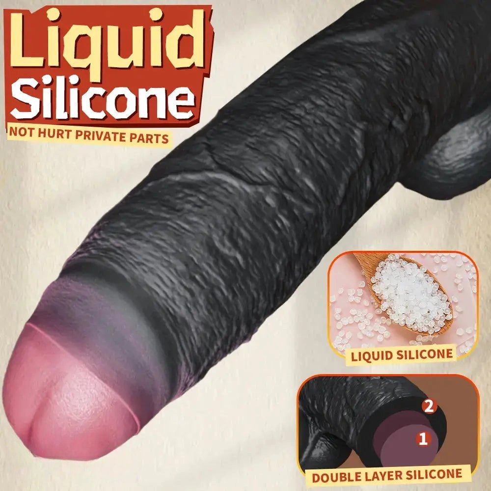 Black silicone foreskin strap-on dildo, photo 14