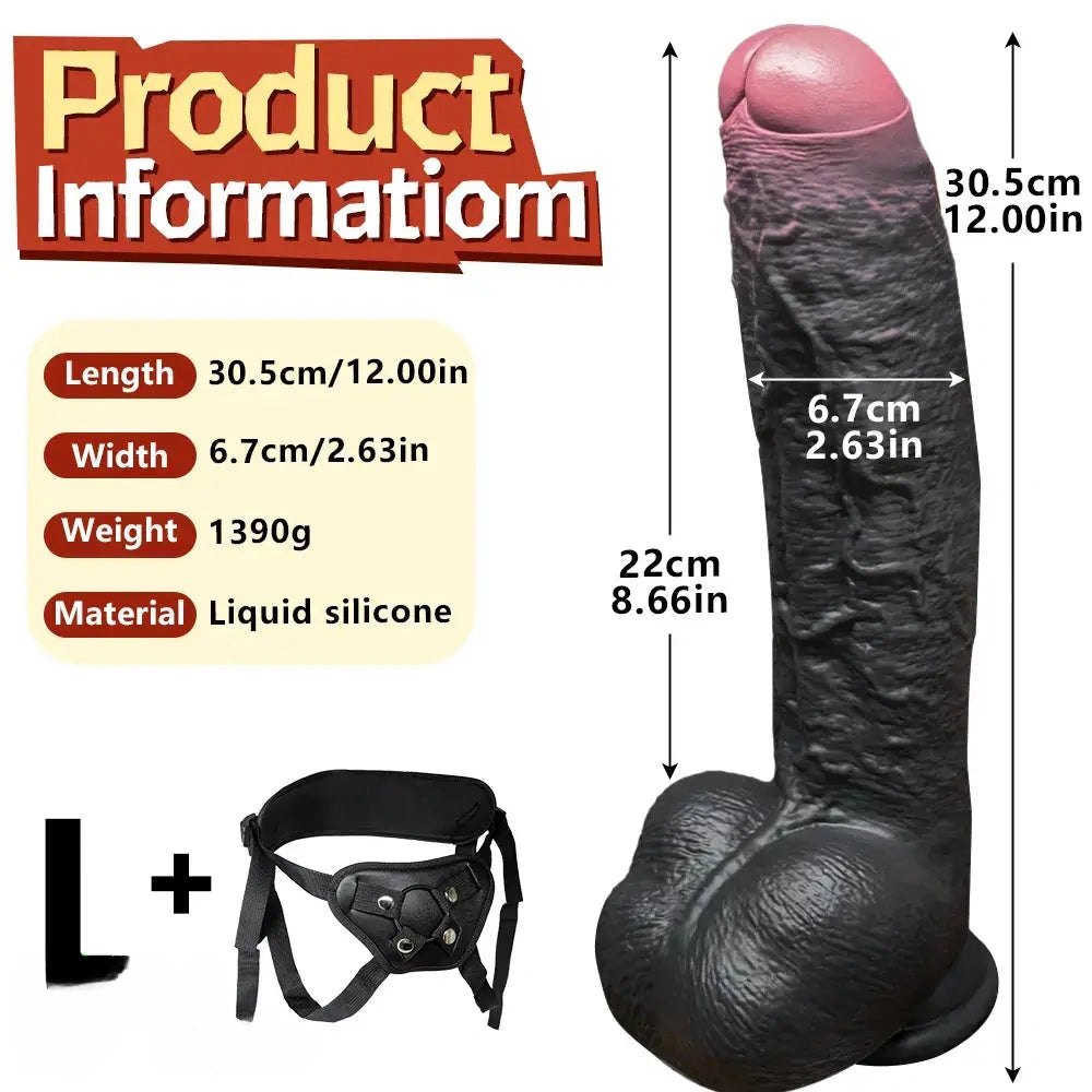 Black silicone foreskin strap-on dildo, photo 16
