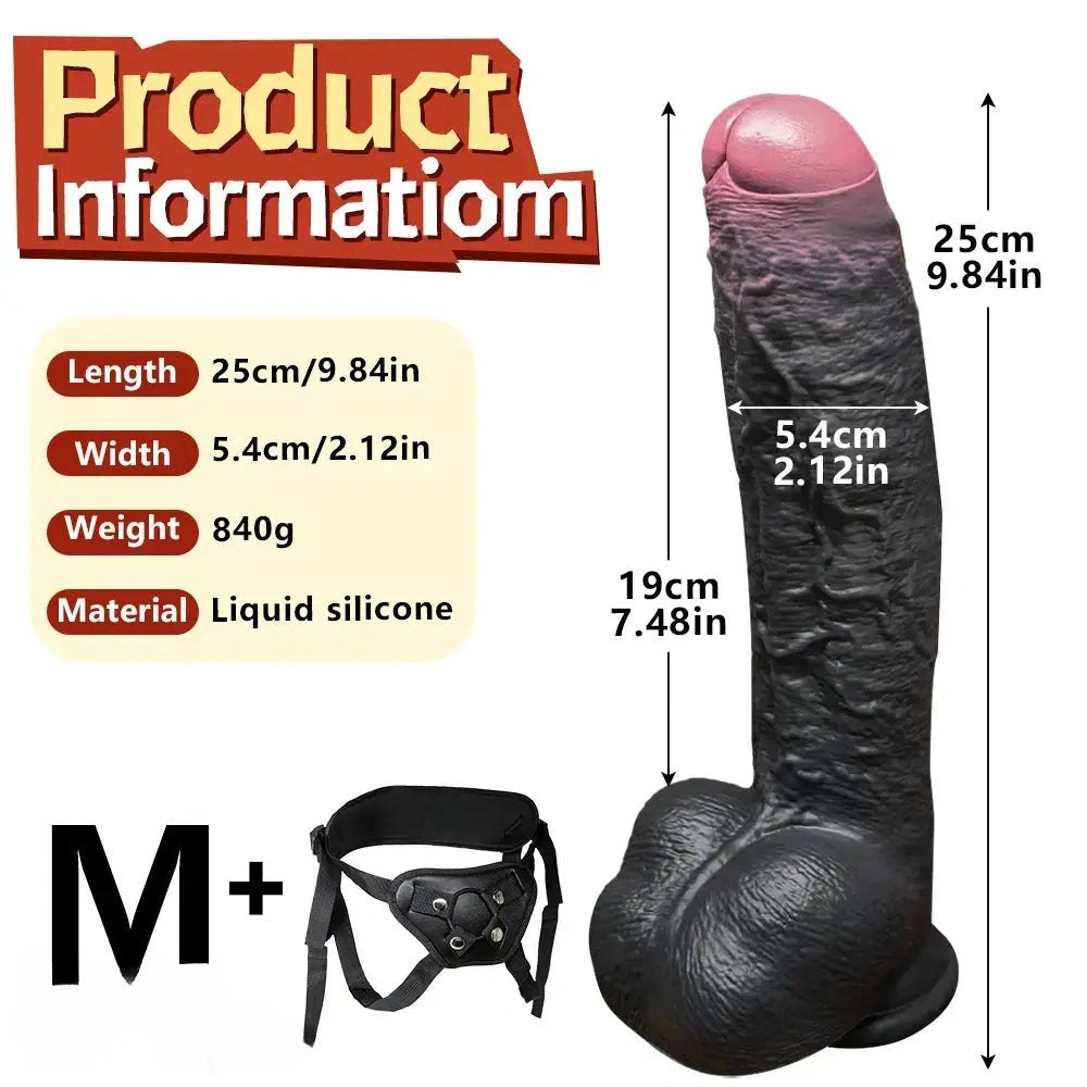 Black silicone foreskin strap-on dildo, photo 17