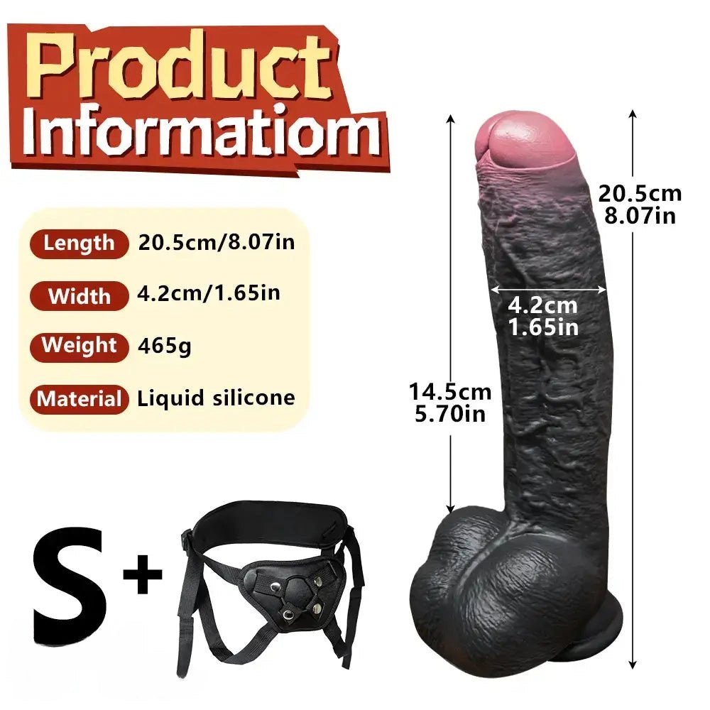 Black silicone foreskin strap-on dildo, photo 18