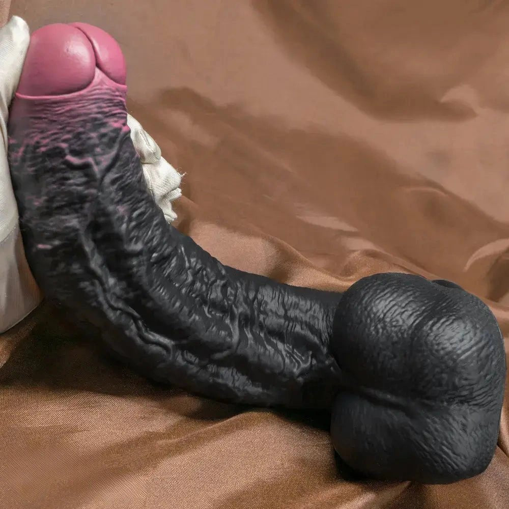 Black silicone foreskin strap-on dildo, photo 6