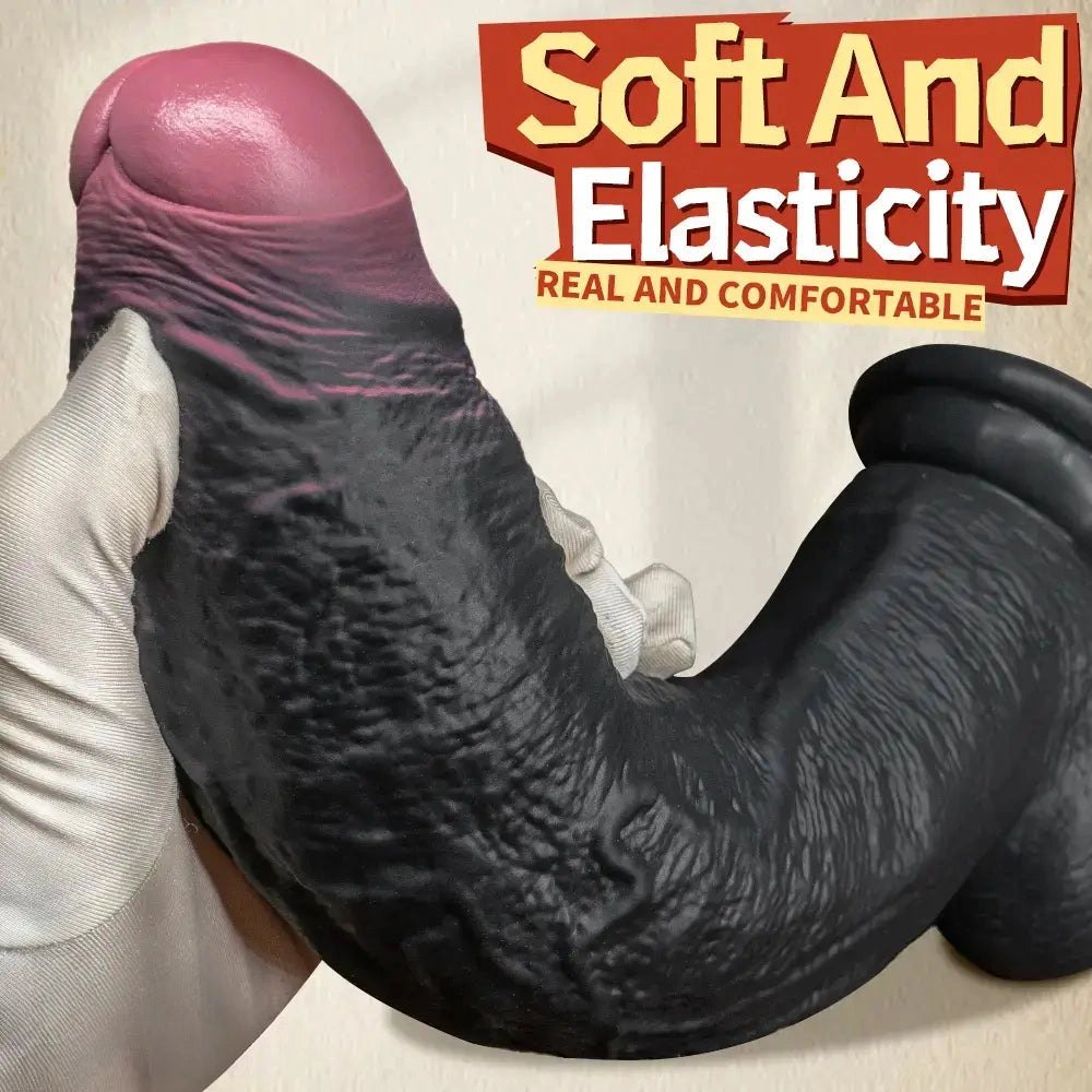 Black silicone foreskin strap-on dildo, photo 7