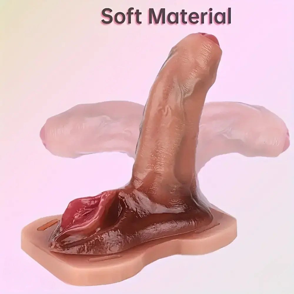 Flesh tone realistic silicone strap-on dildo, photo 11