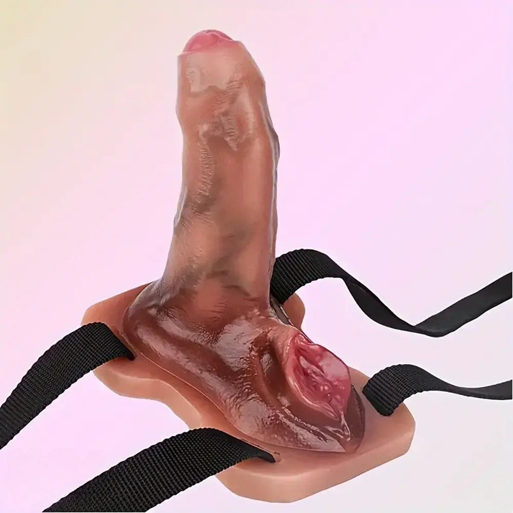Flesh tone realistic silicone strap-on dildo, photo 12