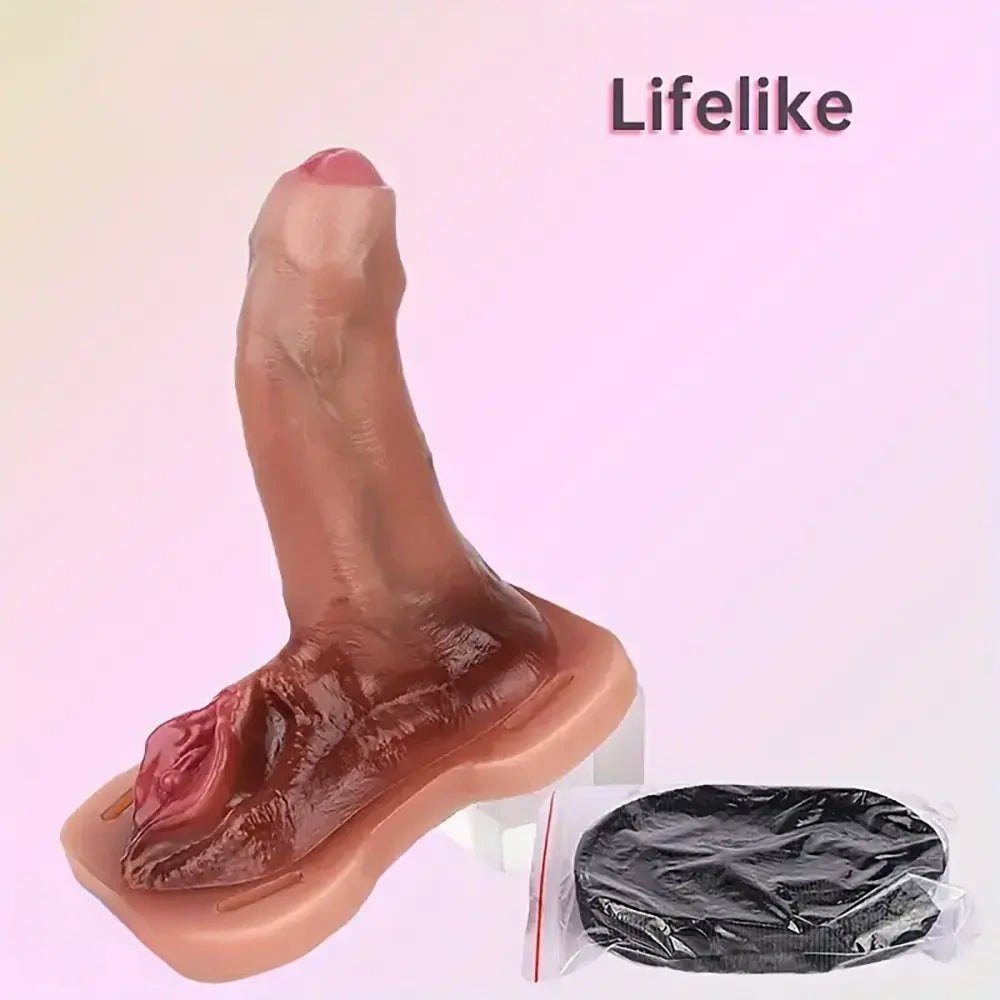 Flesh tone realistic silicone strap-on dildo, photo 3