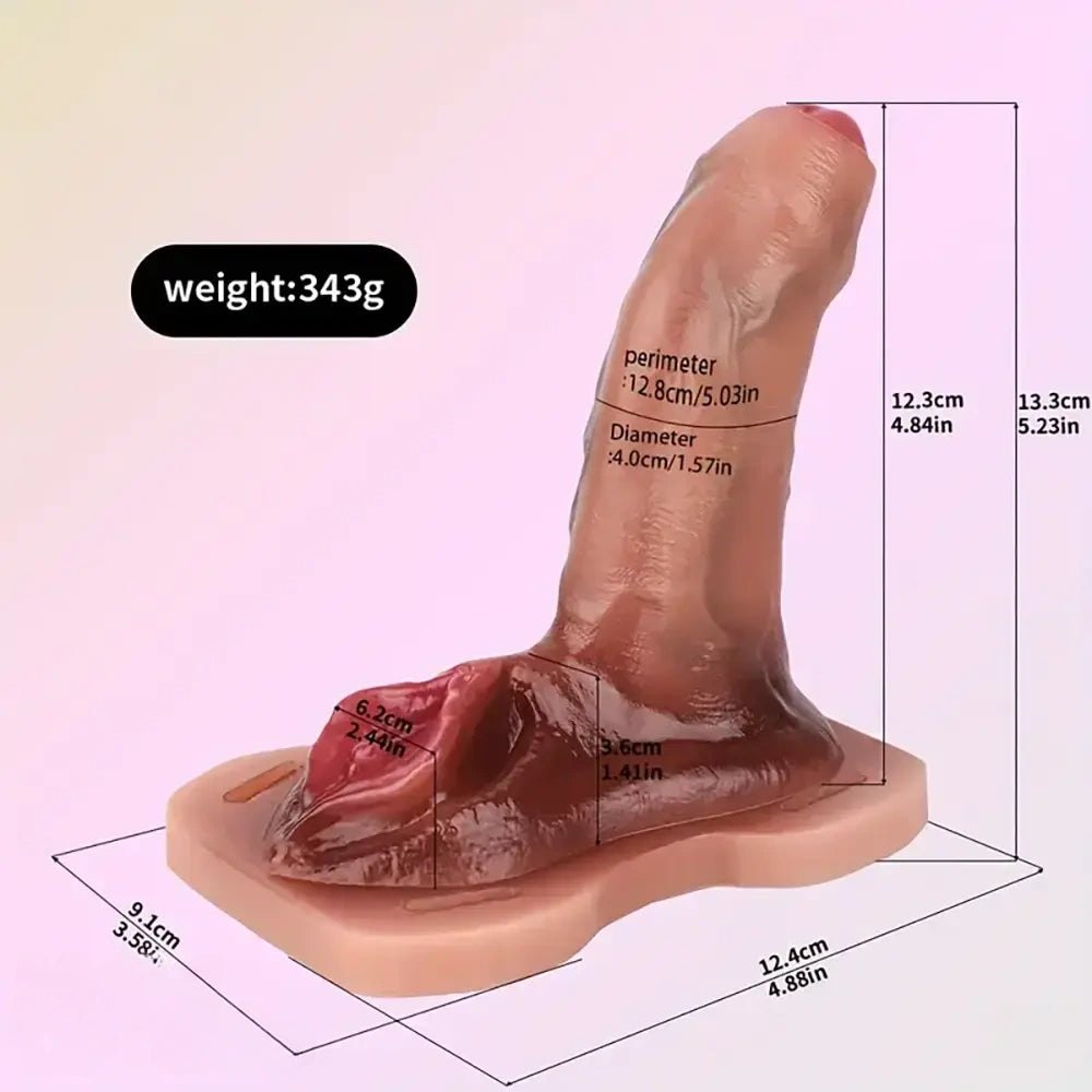 Flesh tone realistic silicone strap-on dildo, photo 5