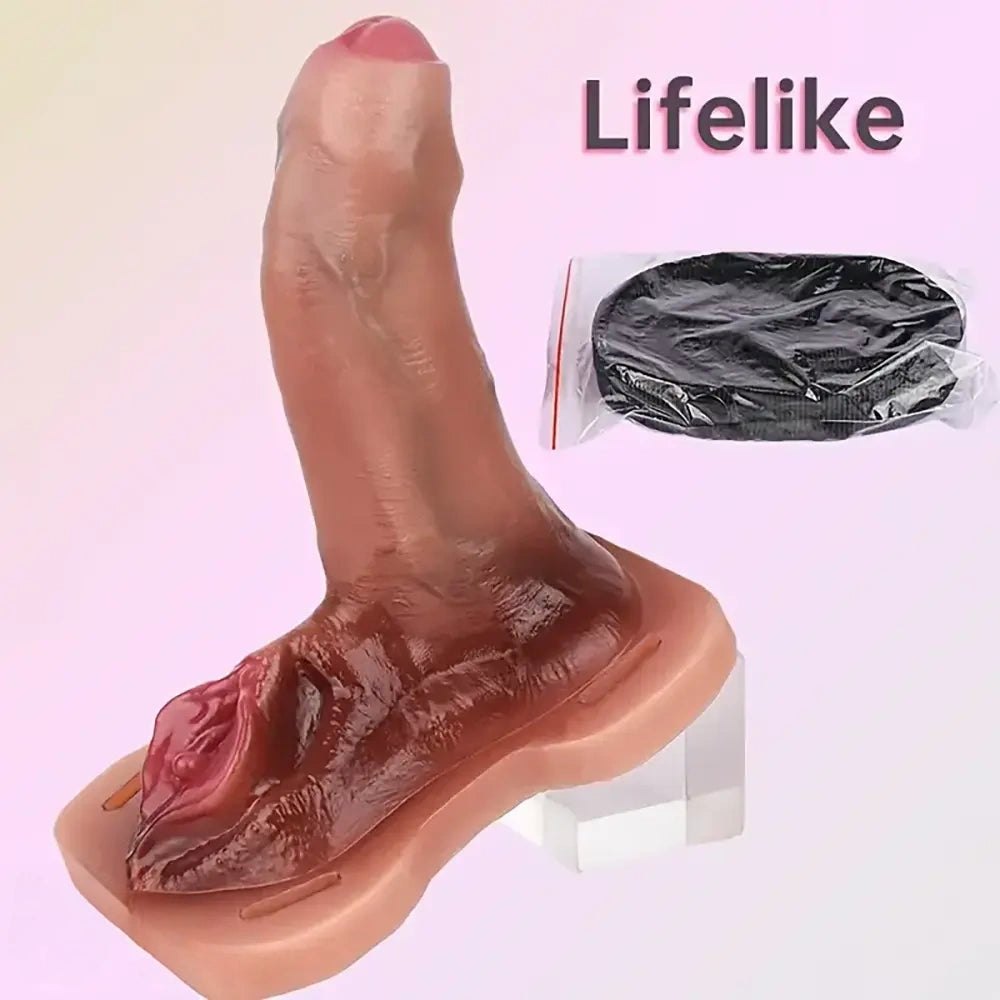Flesh tone realistic silicone strap-on dildo, photo 6