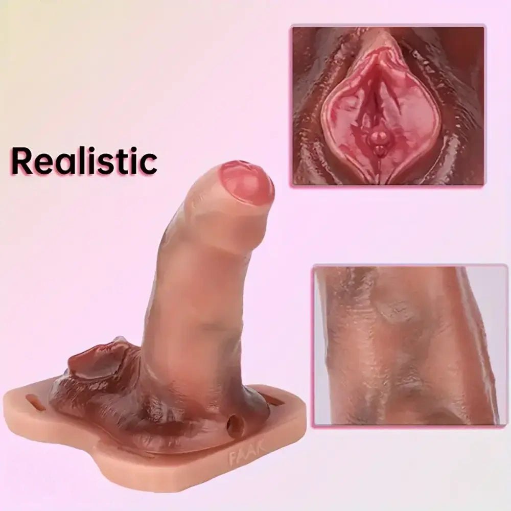 Flesh tone realistic silicone strap-on dildo, photo 7