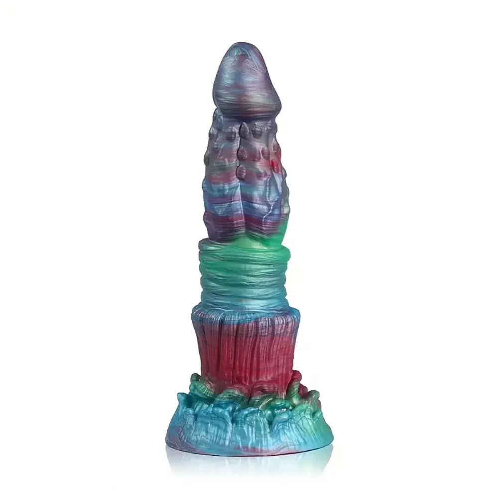 Textured fantasy silicone dildo, photo 2