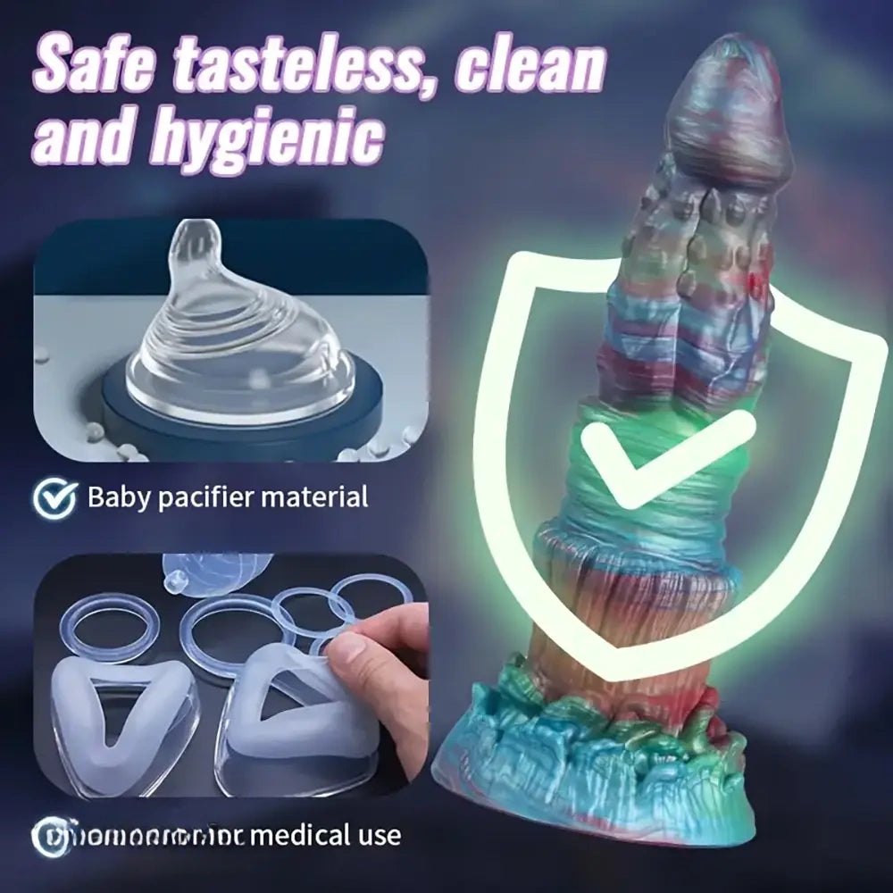 Textured fantasy silicone dildo, photo 3