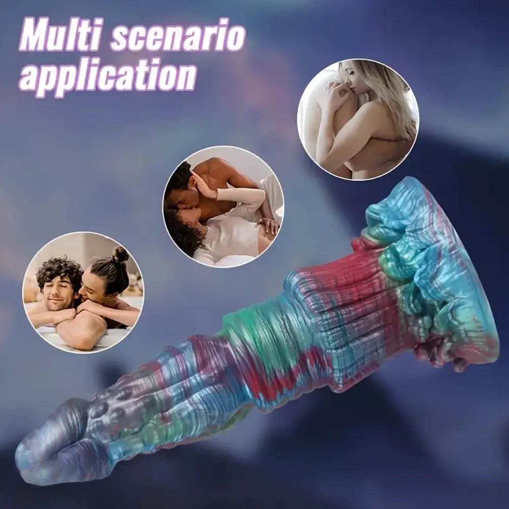 Textured fantasy silicone dildo, photo 8