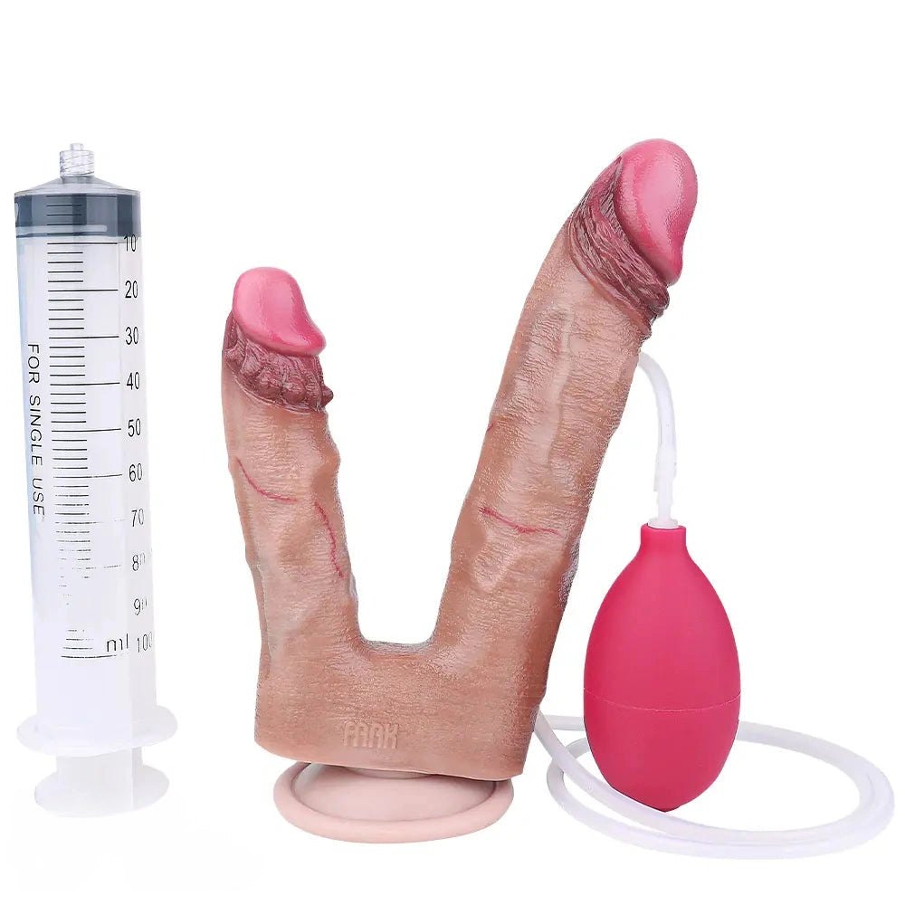 Flesh forked dual-shaft dildo, photo 1