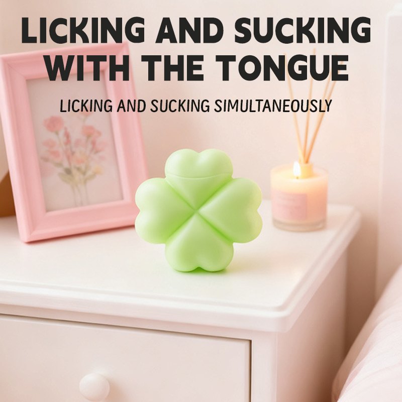 Green four-leaf clover clitoral stimulator, photo 2