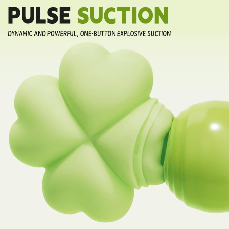 Green four-leaf clover clitoral stimulator, photo 4
