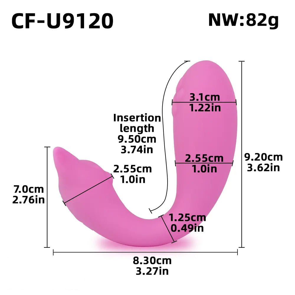 Pink fox eared wearable riding vibrator