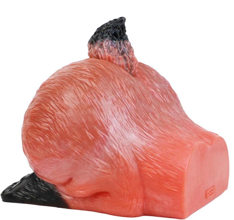 Rust orange and black fox fur textured masturbator with clawed feet, photo 6