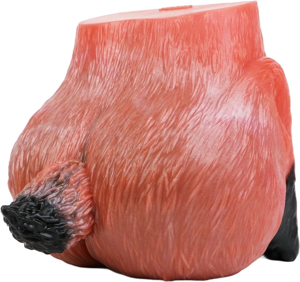 Rust orange and black fox fur textured masturbator with clawed feet, photo 7