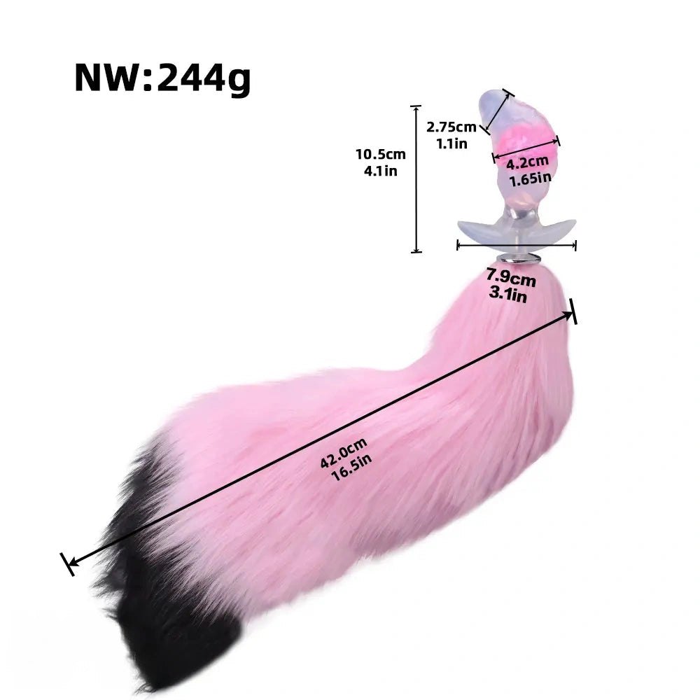Faux fur fox tail butt plug, photo 2