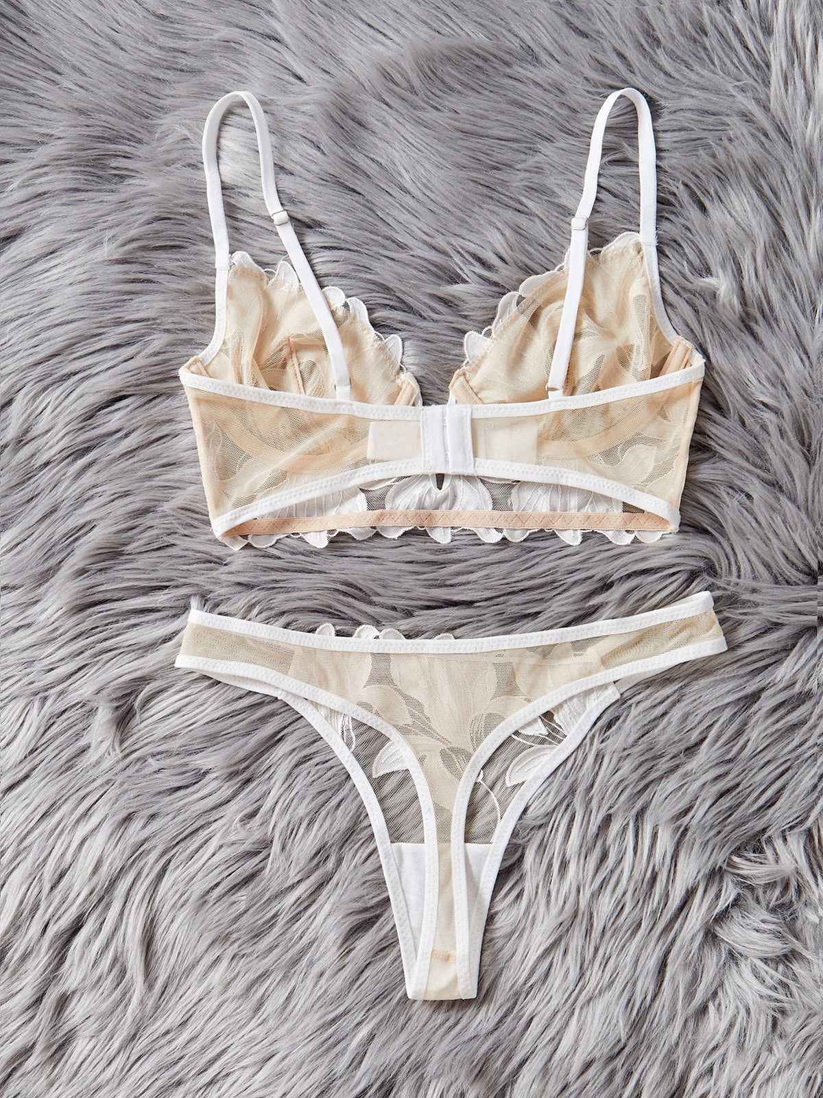 French embroidered mesh lace bra set, photo 7