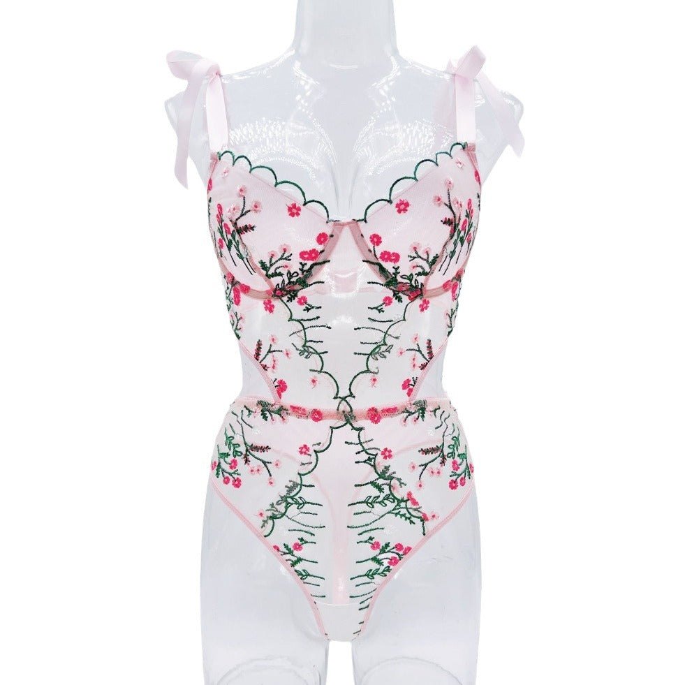 French embroidery sheer mesh lingerie set, photo 6