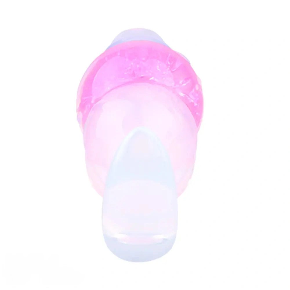 Frosted silicone anal plug with crackled color core and flared base, photo 14