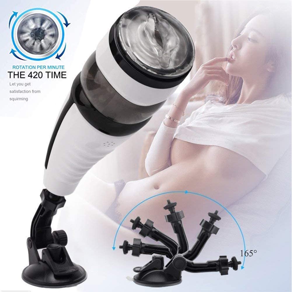 White waterproof vibrating masturbator, photo 2