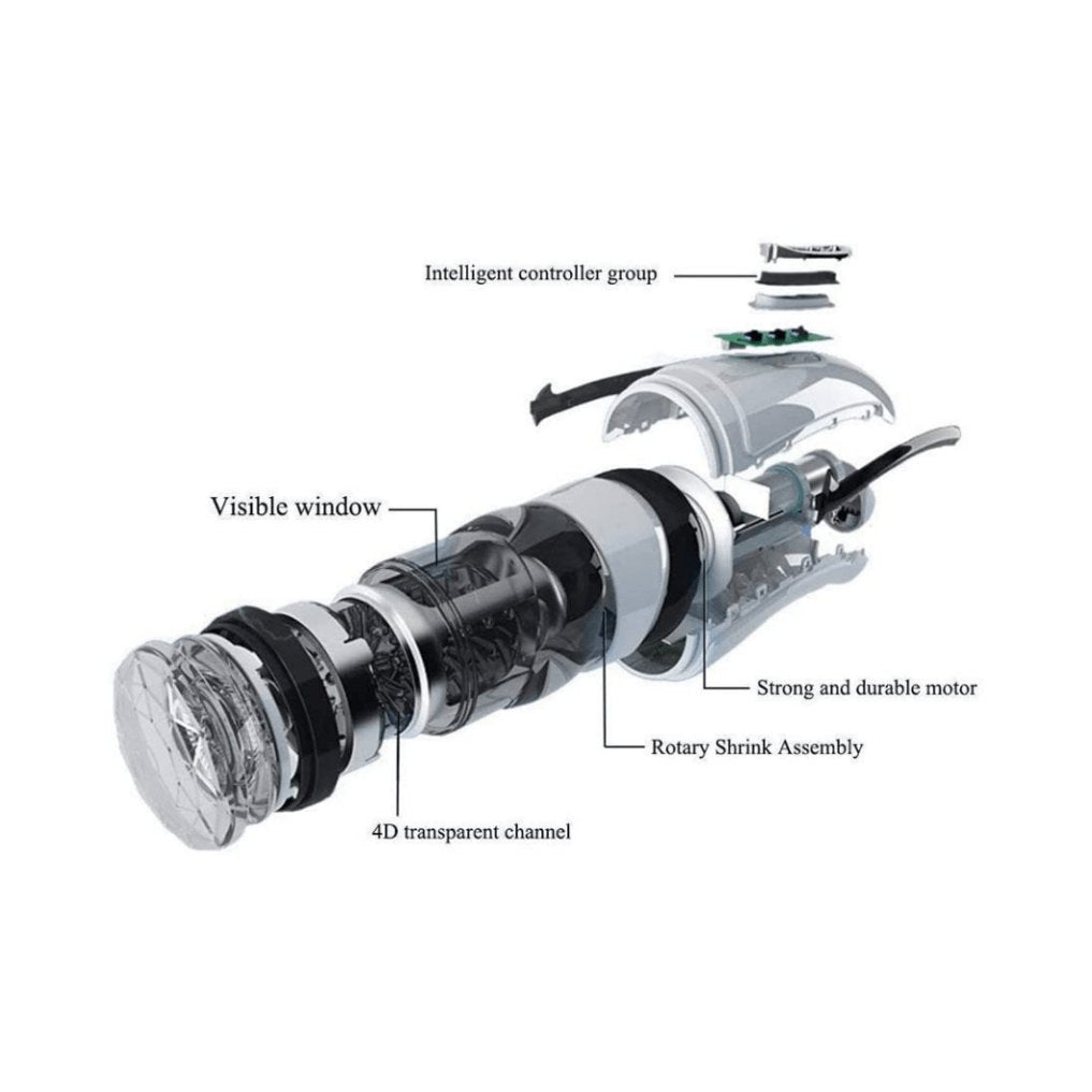 White waterproof vibrating masturbator, photo 5