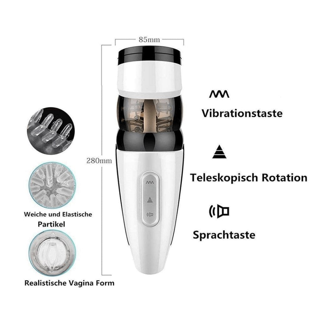 White waterproof vibrating masturbator, photo 6