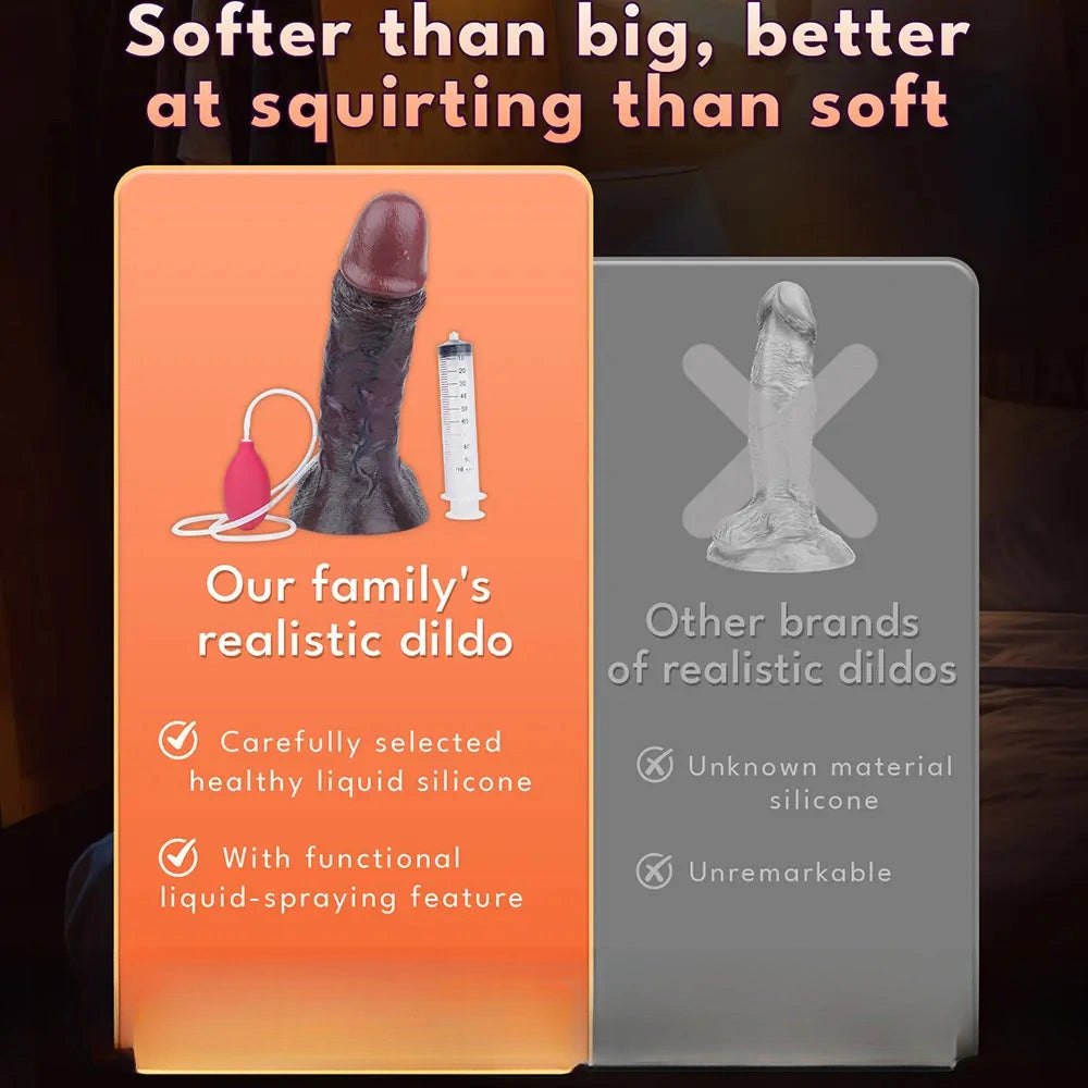 Coffee silicone g-spot squirting dildo, photo 10