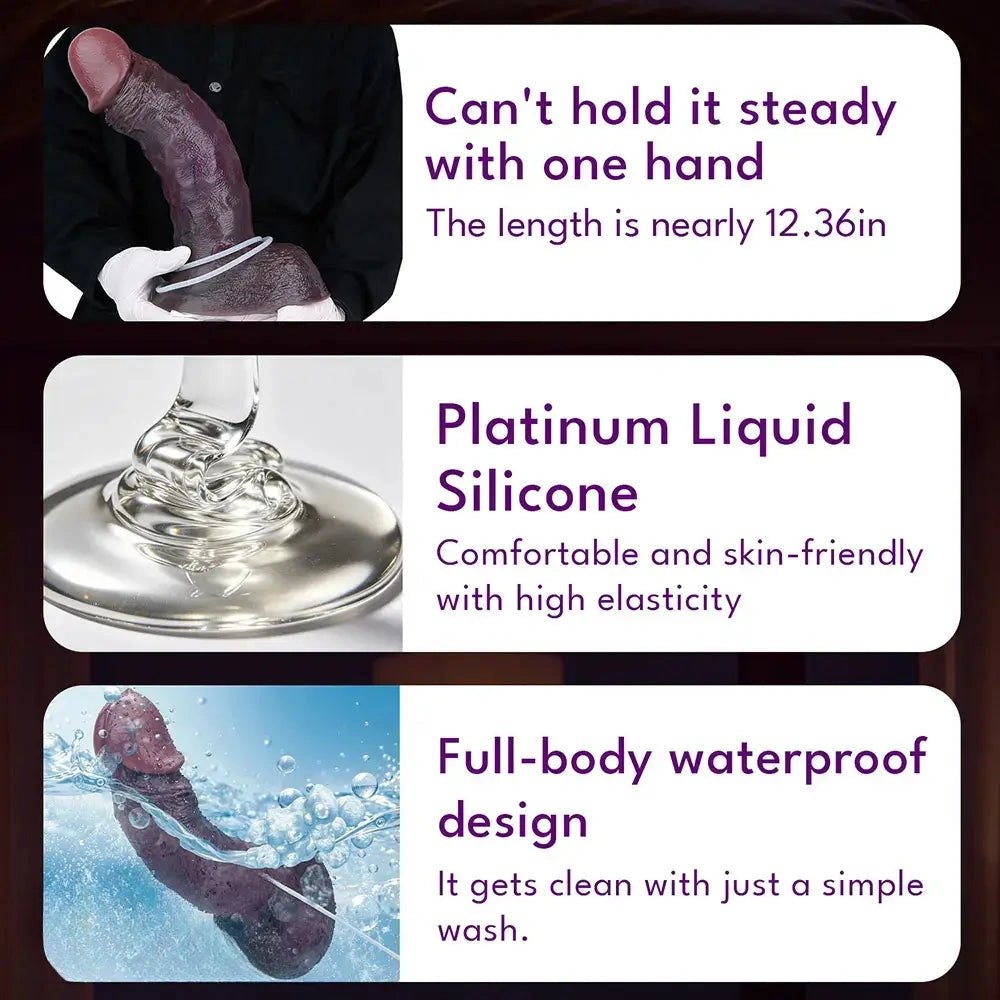 Coffee silicone g-spot squirting dildo, photo 11
