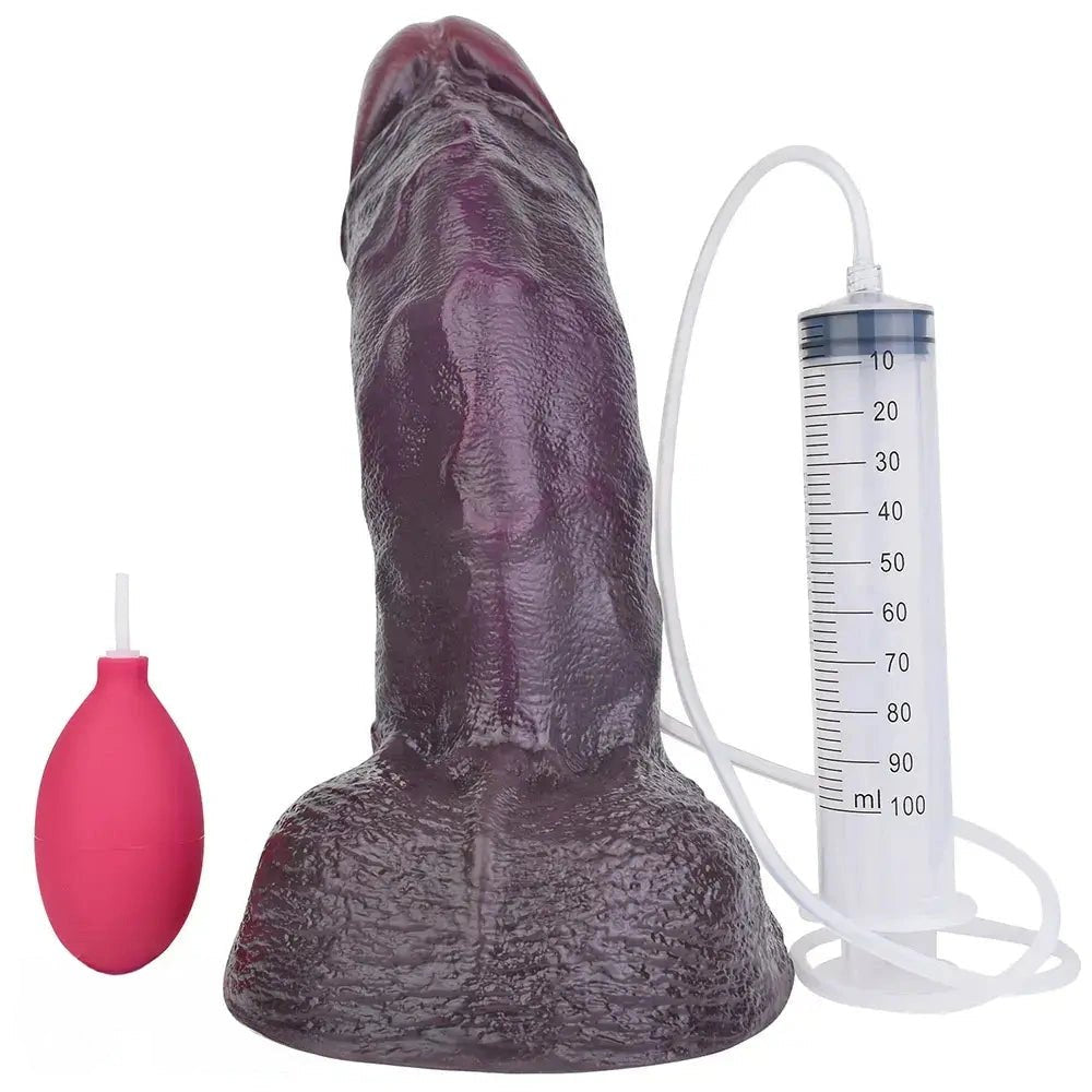 Coffee silicone g-spot squirting dildo, photo 17