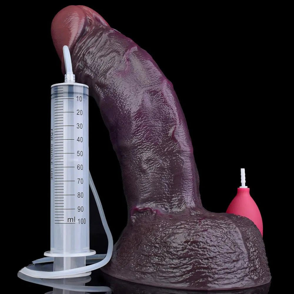 Coffee silicone g-spot squirting dildo, photo 5