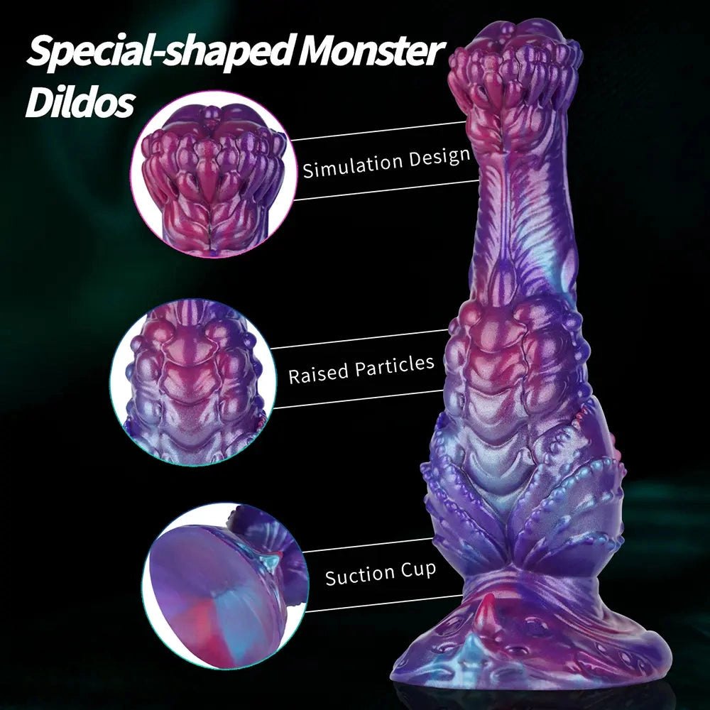 Purple pink galaxy dragon fantasy dildo, photo 3