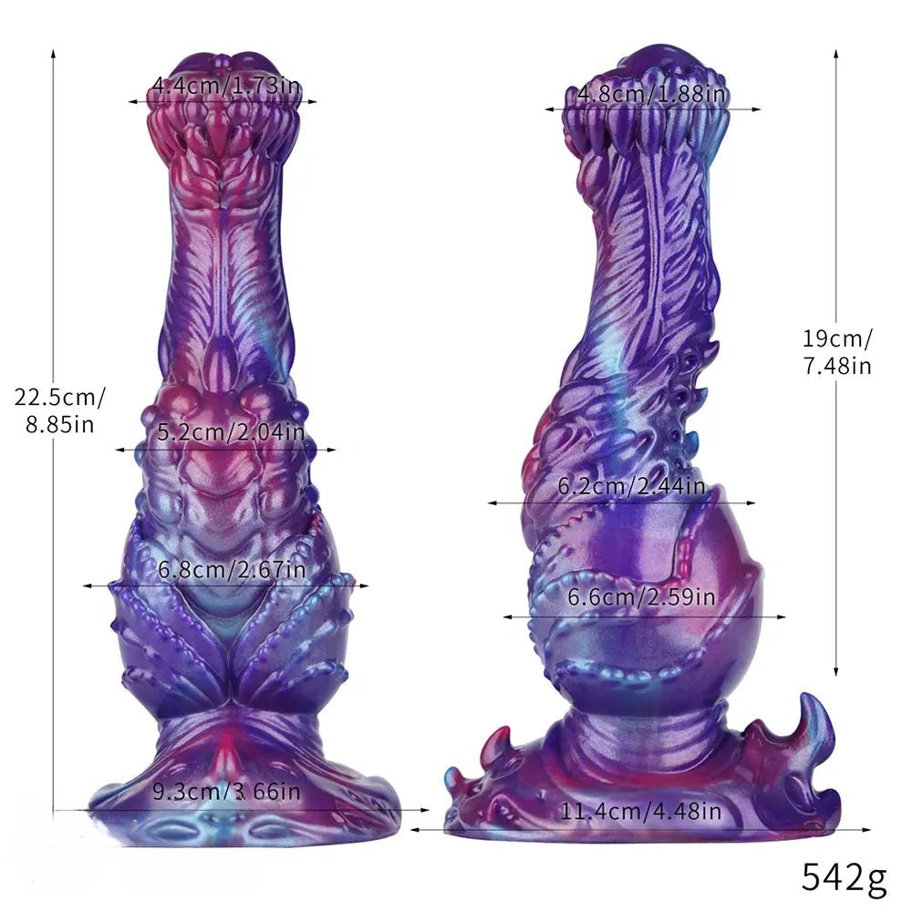 Purple pink galaxy dragon fantasy dildo, photo 4