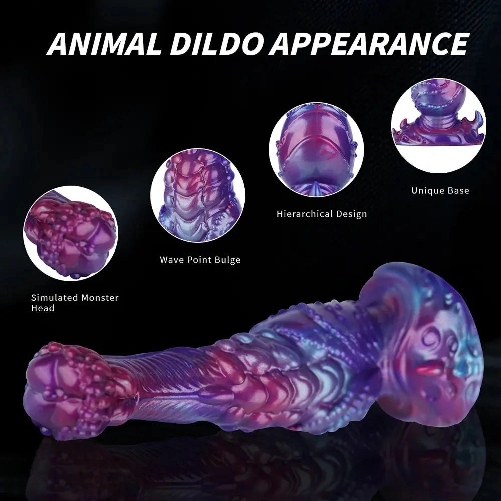 Purple pink galaxy dragon fantasy dildo, photo 5