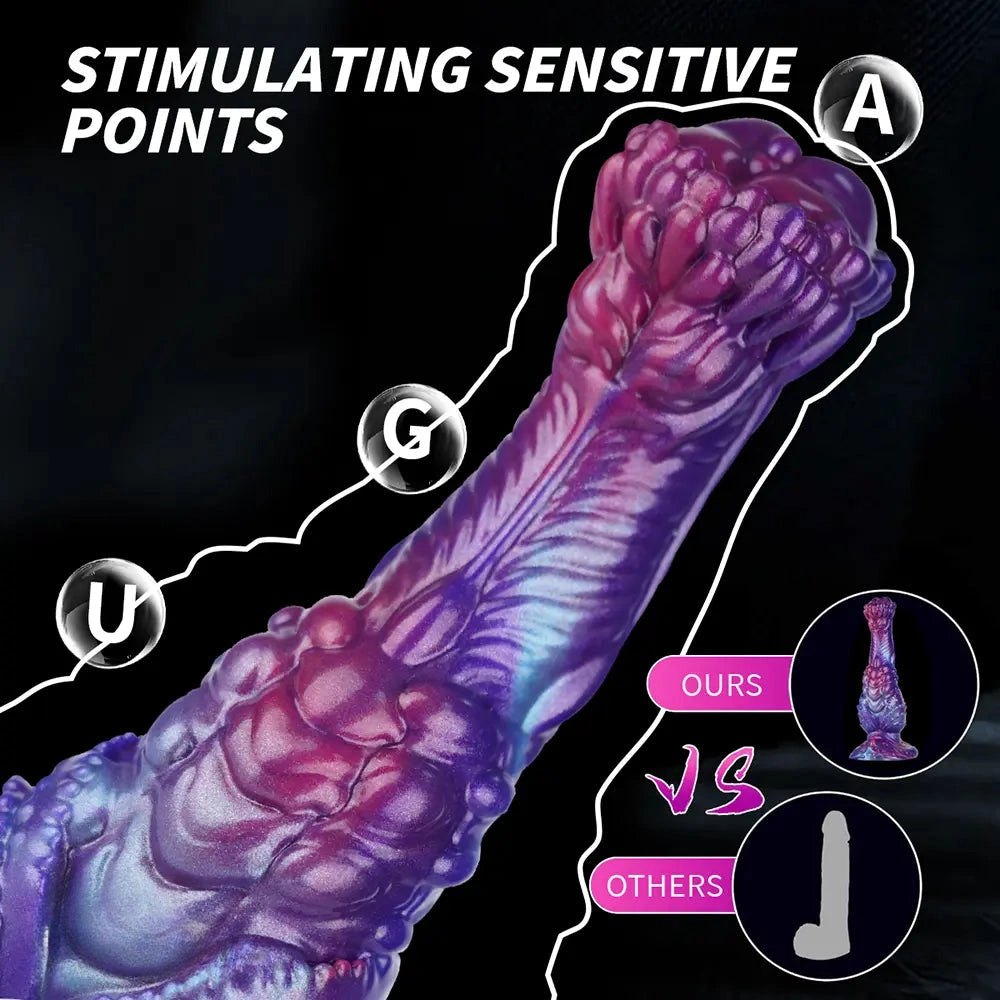 Purple pink galaxy dragon fantasy dildo, photo 6