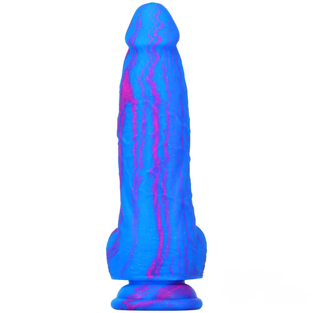 #1 glittery galaxy-style fantasy dildo with suction cup base