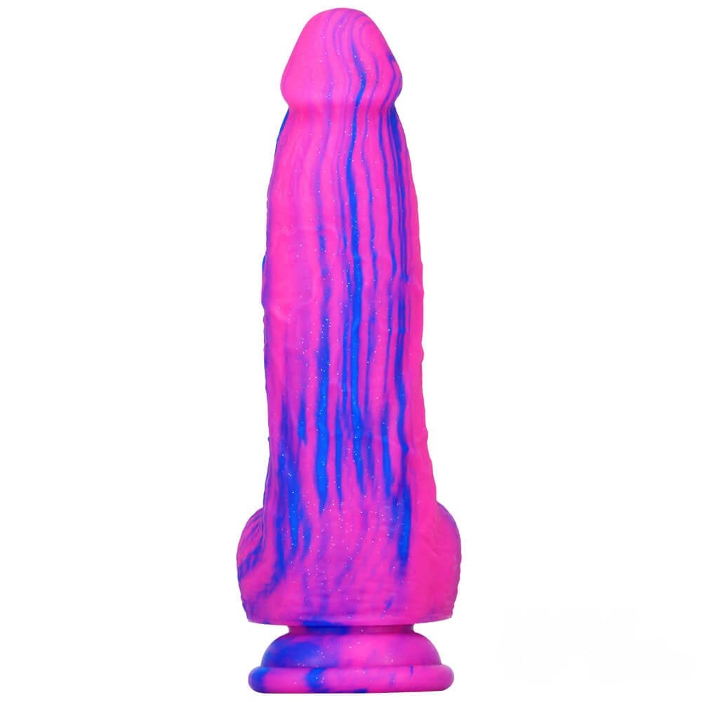 #2 glittery galaxy-style fantasy dildo with suction cup base
