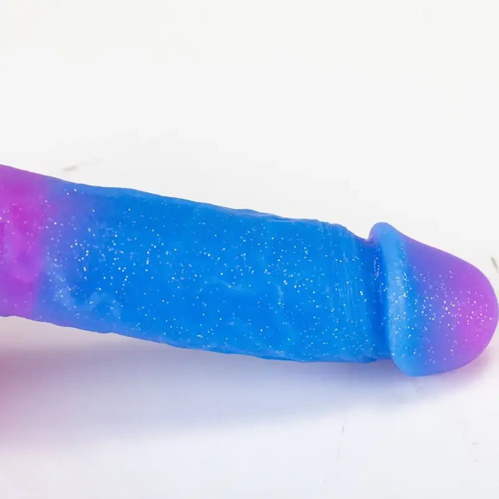 Glitter gradient silicone fantasy dildo, photo 3