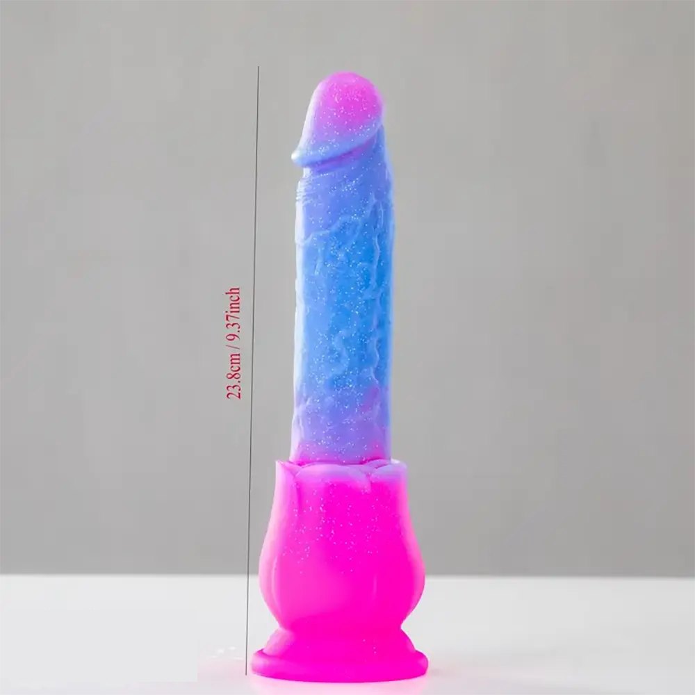 Glitter gradient silicone fantasy dildo, photo 5