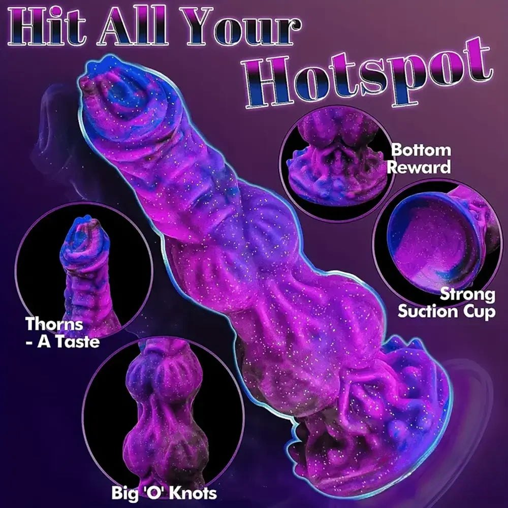 Colorful galaxy print silicone fantasy dildo, photo 2