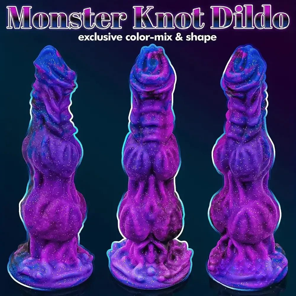 Colorful galaxy print silicone fantasy dildo, photo 4