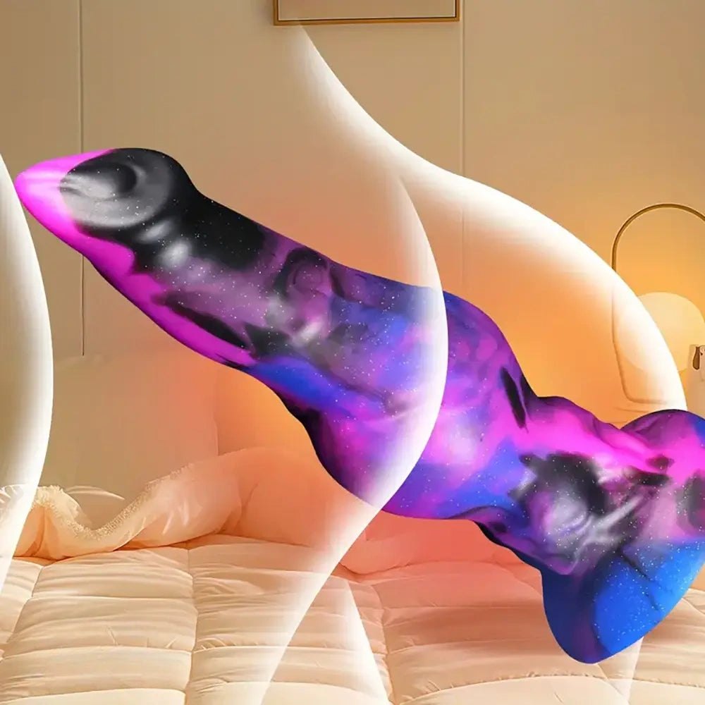 Purple and black galaxy knotted animal dildo, photo 7
