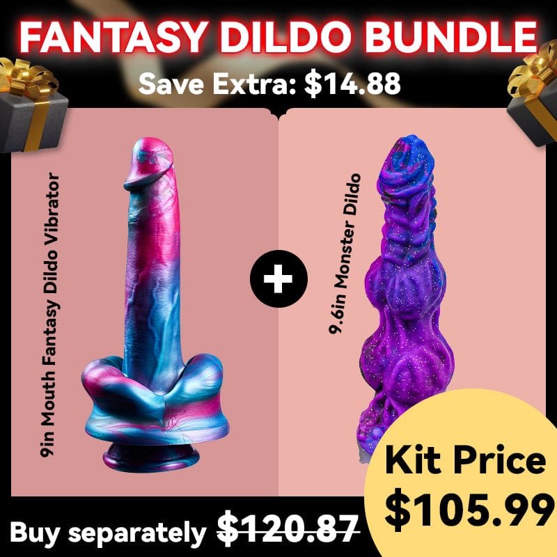 Galaxy gradient fantasy dildo with knotted textured shaft, photo 7