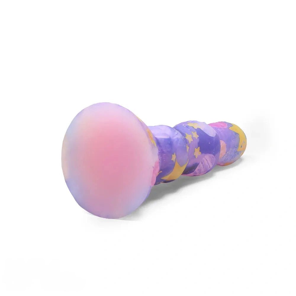 Colorful ribbed fantasy dildo, photo 5