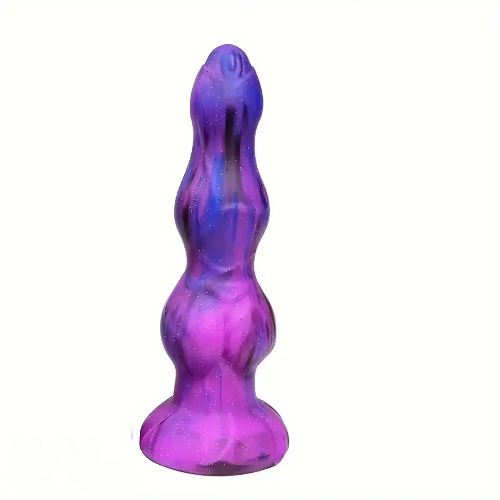 #1 galaxy colored ribbed fantasy dildo with suction cup base